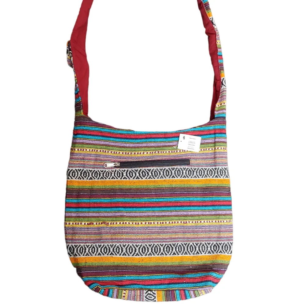 Hobo Womens Bag Kilm Multi Color Multi Pattern Boho Hippie Festival Shoulder Bag